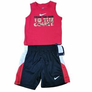 New Nike Baby Boys 2PC Tank & Short Set Red Size 12M